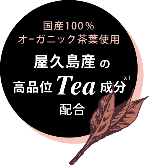 国産100%オーガニック茶葉使用　屋久島産の高品位Tea成分配合